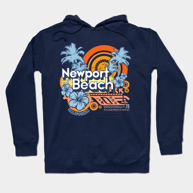 Newport Beach California Grunge Hoodie by Styleuniversal